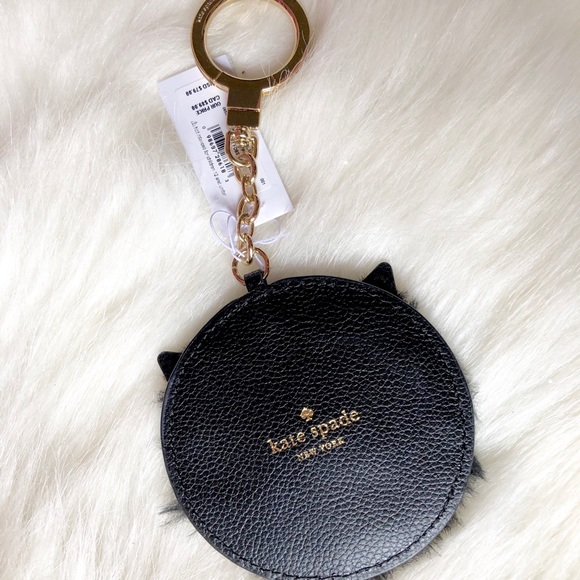 Kate Spade ♠️ NWT Faux Fur Cat Keychain/Charm - Picture 2 of 5